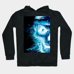 blue flame skull Hoodie